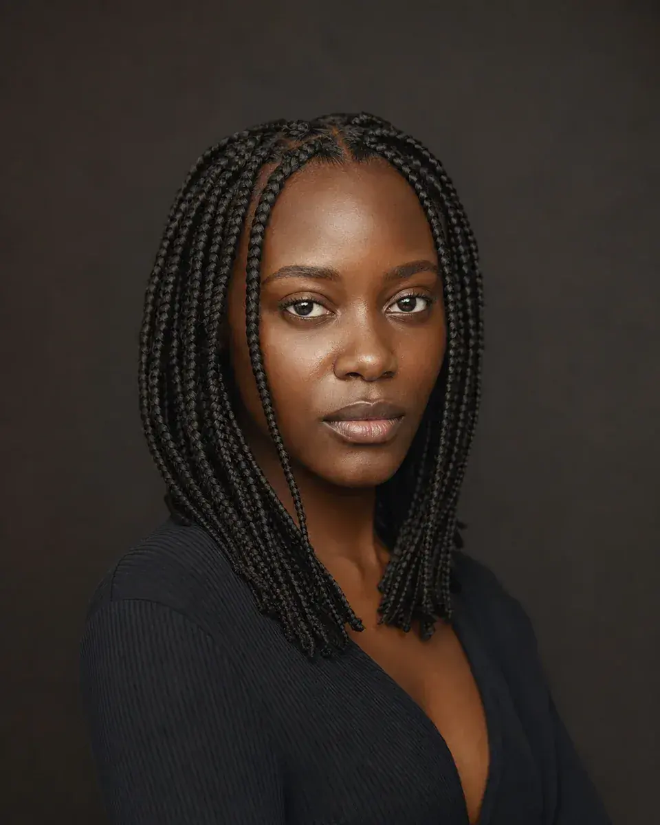 Referência de knotless braids longas com movimento natural